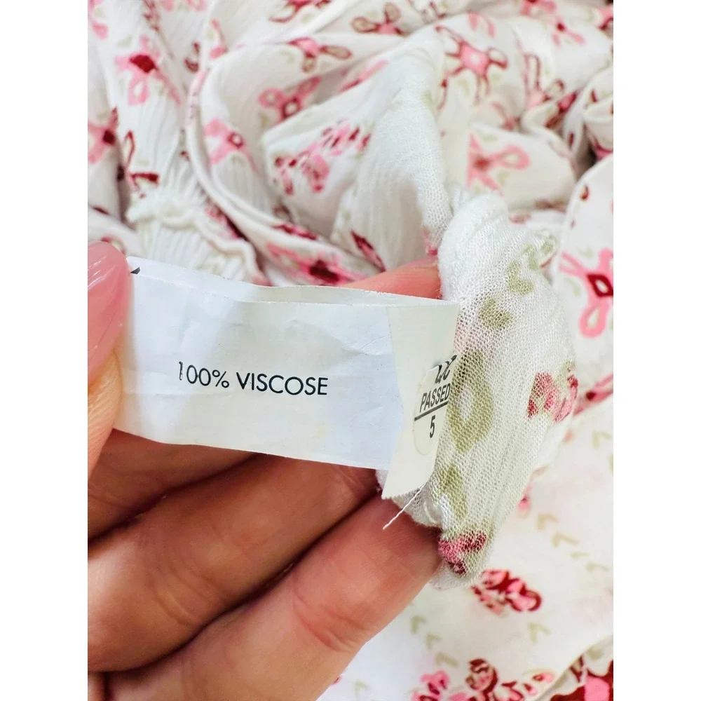 NEW Poupette St Barth Katie Floral Maxi Dress White Crochet Long Ruffled Tiered - Picture 7 of 16